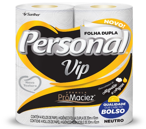 Papel Higiênico Personal Vip Folha Dupla Neutro 20M