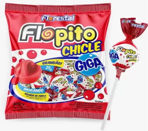 PIRULITO FLORESTAL FLOPITO CHICLE MRG
