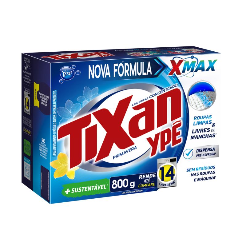 Lava Roupas Em Pó Tixan Ypê Primavera 800g