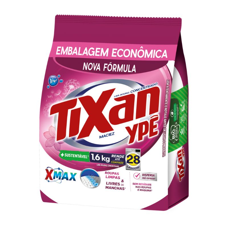 Lava Roupas Concentrado Em Pó Tixan Ypê Maciez 1,6 KG