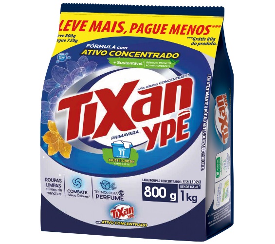 Lava Roupas em Pó Tixan Primavera Pacote 800g