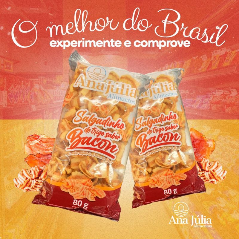 Salgadinho Ana Júlia Bacon 80g