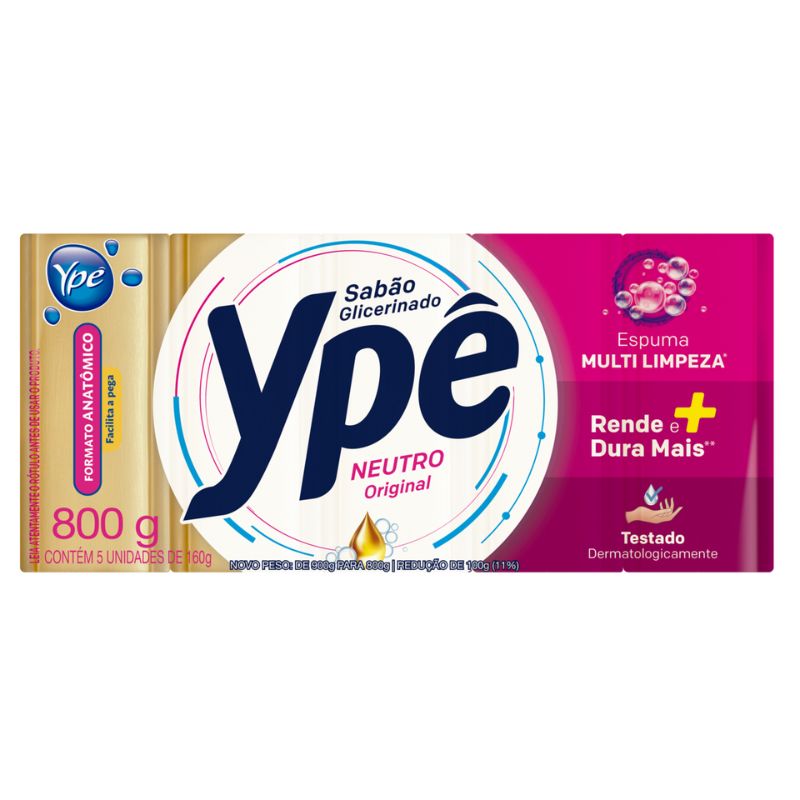 Sabão Em Barra Ypê Glicerinado Neutro Original