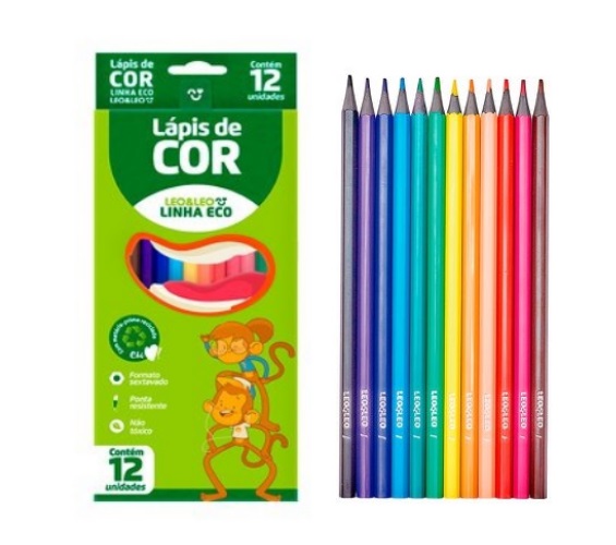 LAPIS COR LEO&LEO 12 CORES RECICLADO