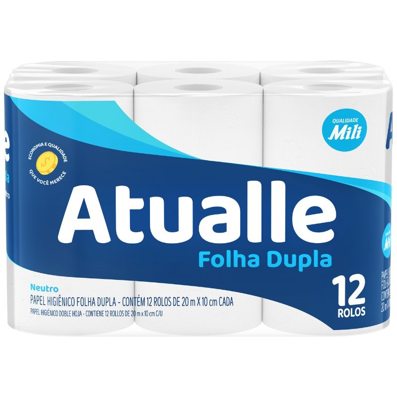 Papel Higiênico Atualle Folha Dupla 20M 12UN