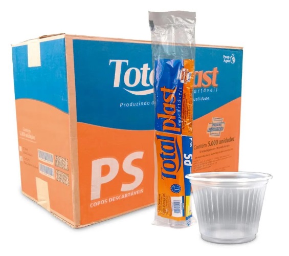 Copo Descartável Totalplast 50ML TR com 100 Unidades