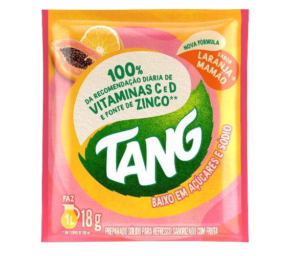 Refresco Tang em Pó sabor Laranja e Mamão 18g