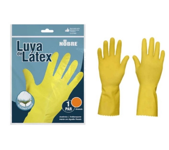 LUVA LATEX NOBRE SLIM M AMARELA