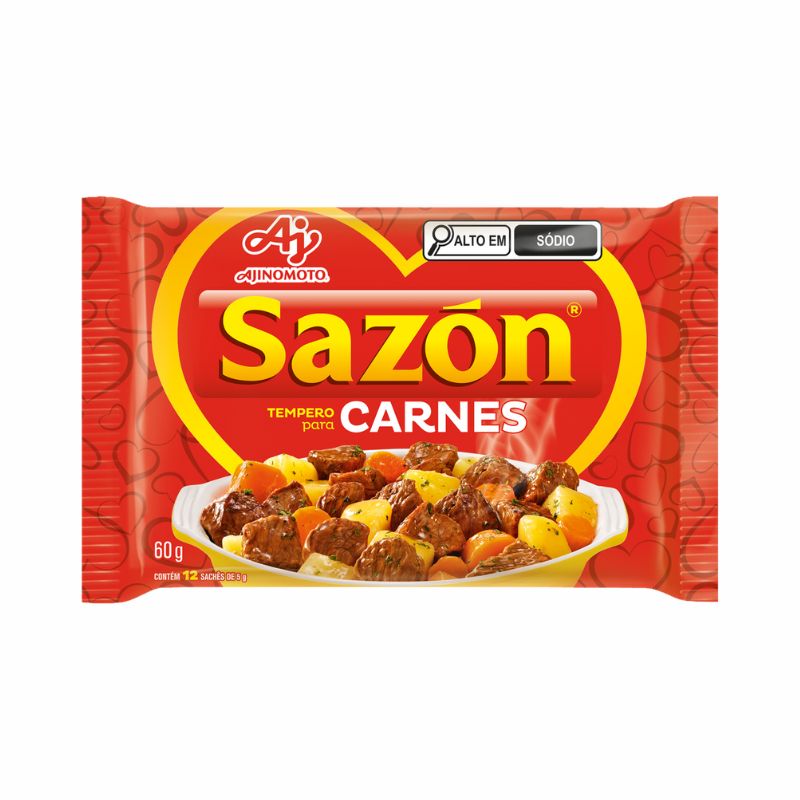 Tempero para Carnes Sazón Pacote 60g 12 Unidades