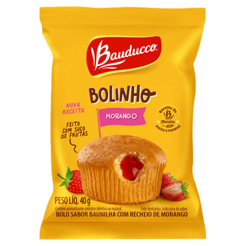 Bolinho Bauducco Baunilha com Morango 40g