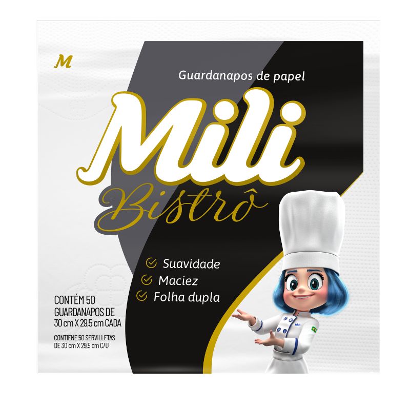 Guardanapos MILI Bistrô 30x29,5cm 50Unidades