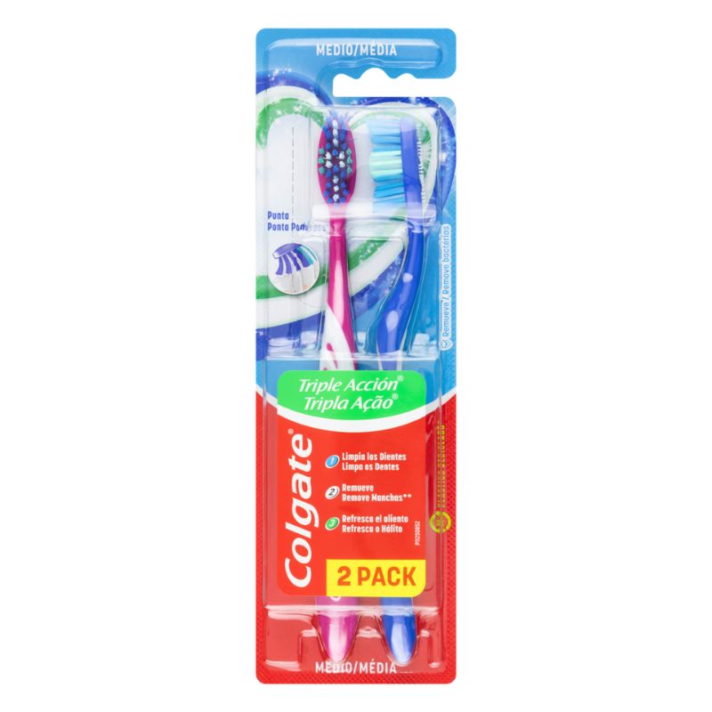 Pack Escova Dental Média Colgate Tripla Ação 2 Unidades