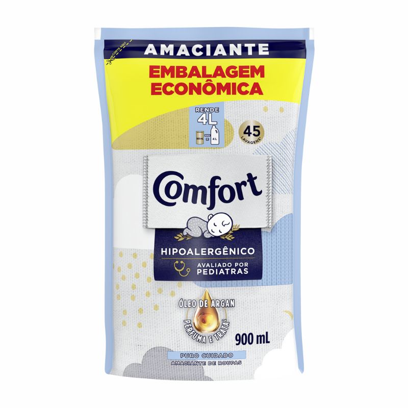 Amaciante Concentrado Puro Cuidado Comfort Intense Sachê 900ml Refil
