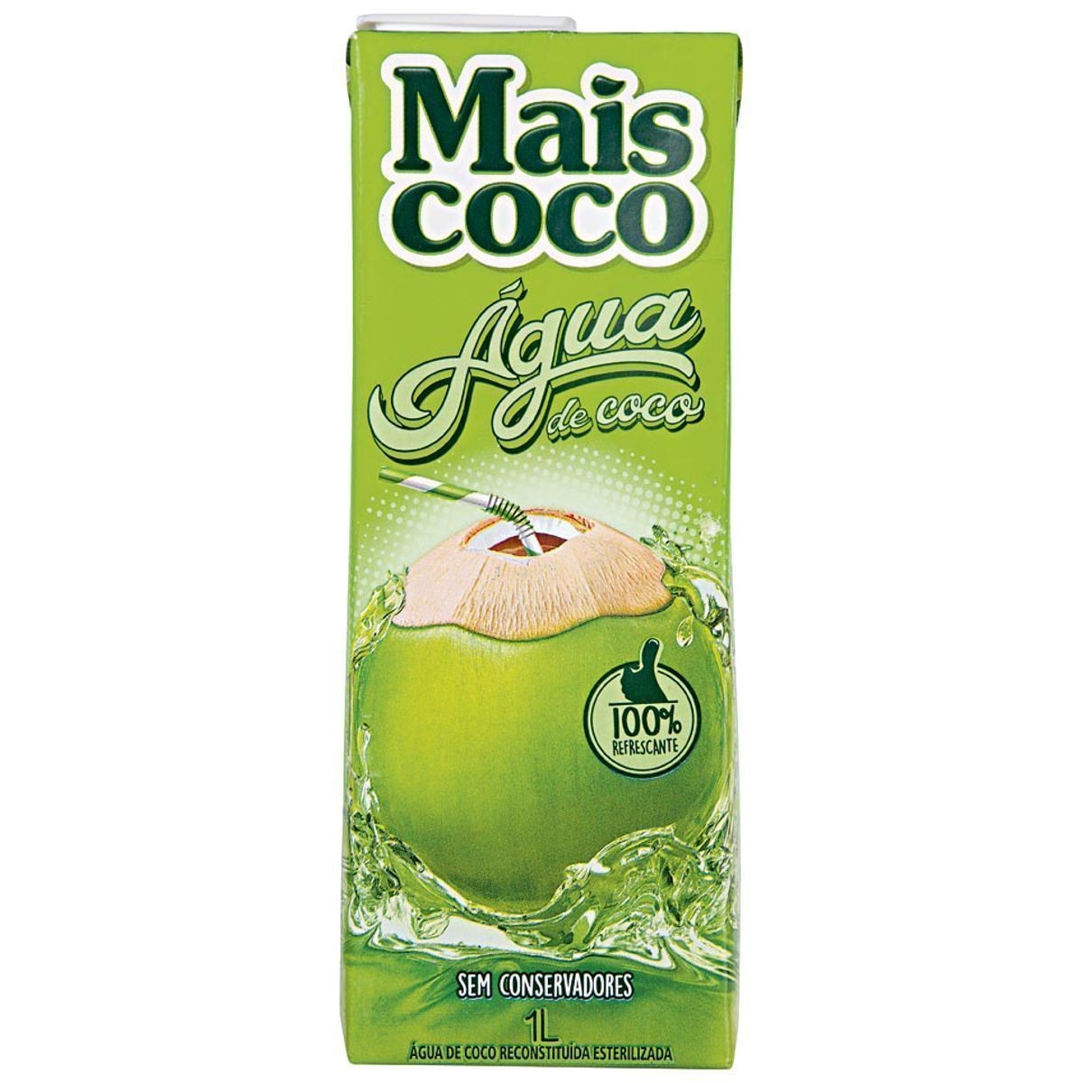 Água de Coco Esterilizada Mais Coco Caixa 1l
