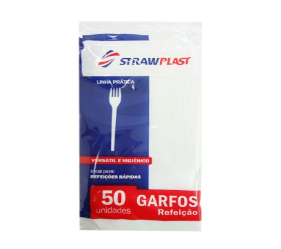 Garfo Plástico  STRAWPLAST Pacote Com 50 unidades