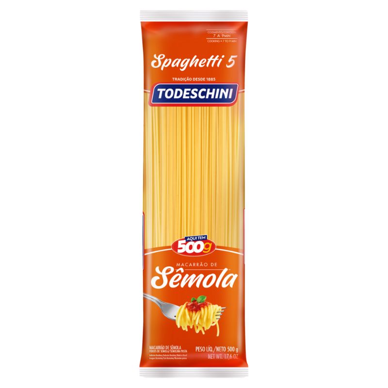Macarrão Todeschini Sêmola Spaghetti 5 500G