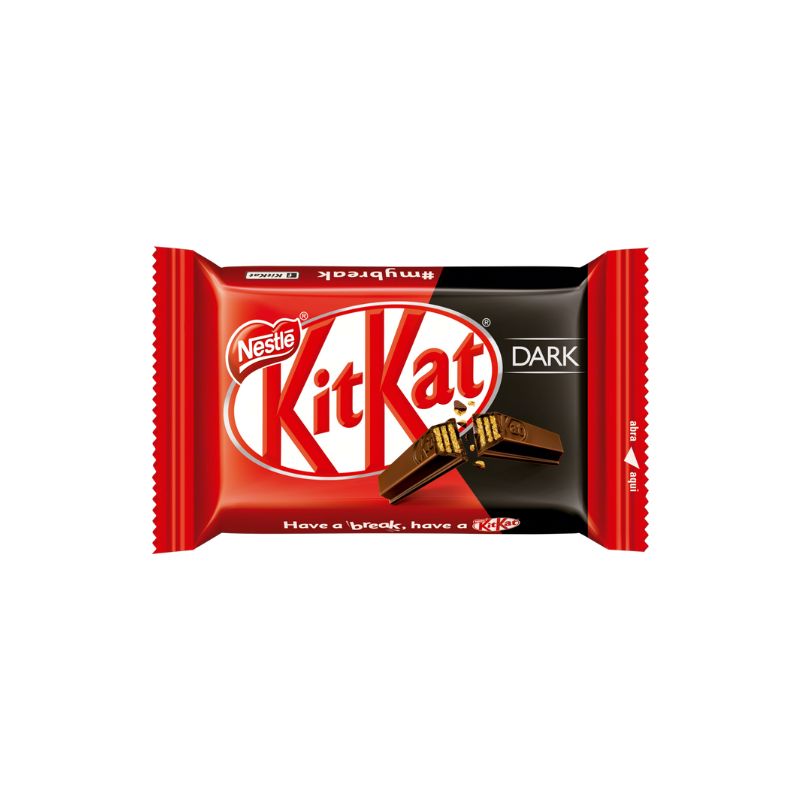 Wafer Recheio e Cobertura Chocolate Meio Amargo Nestlé Kitkat Dark Pacote 41,5g