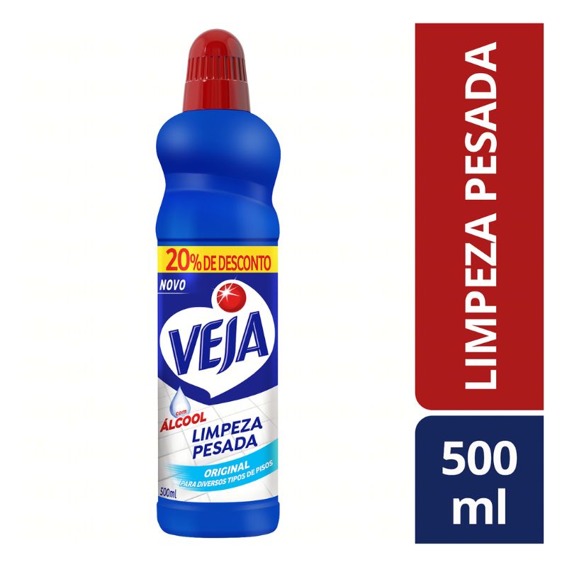 Limpador Limpeza Pesada com Álcool Original Veja Frasco 500ml Grátis 20% de Desconto