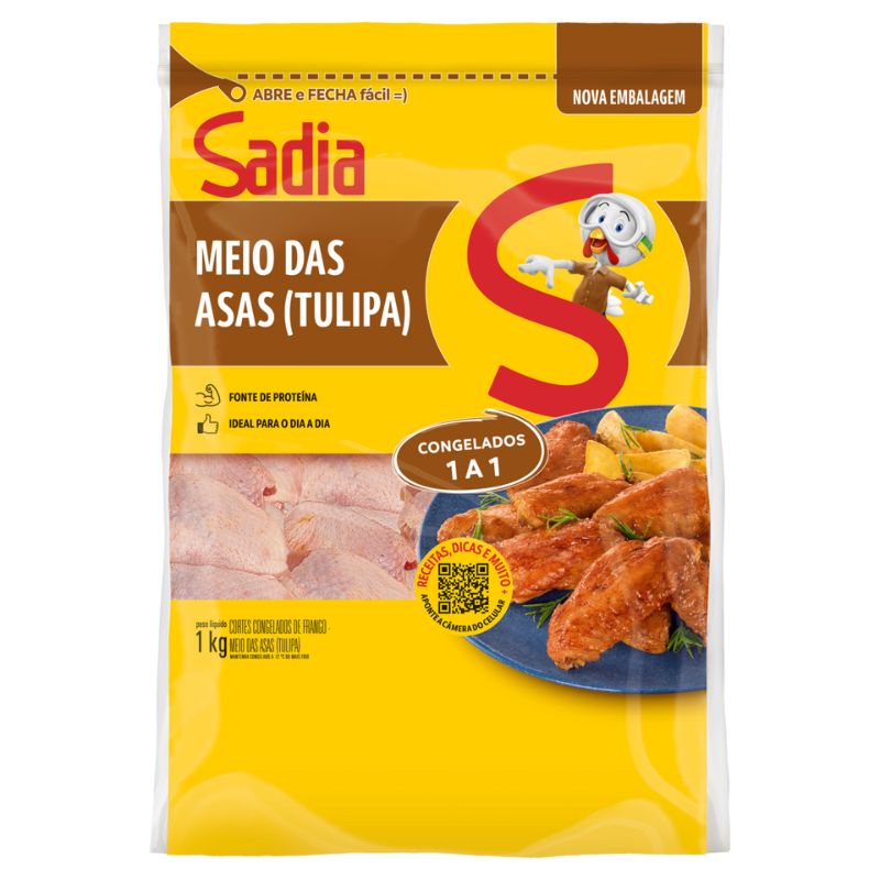Meio da Asa de Frango Sadia Pacote 1KG