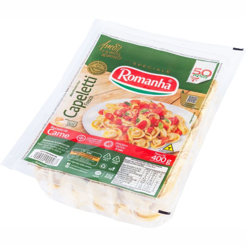 Massa Romanha Capeleti Carne 400g