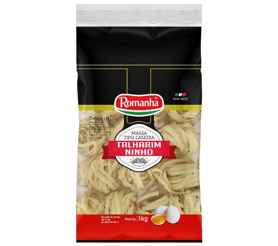 Macarrão de Sêmola com Ovos Caseiro Talharim Ninho Romanha Bandeja 1kg