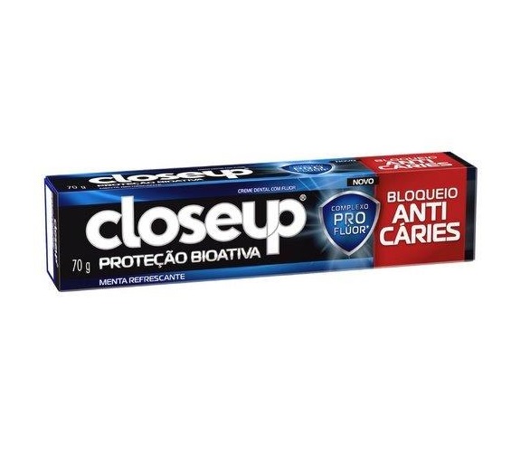 Creme Dental Menta Refrescante Closeup Proteção Bioativa Bloqueio Anticáries Caixa 70g