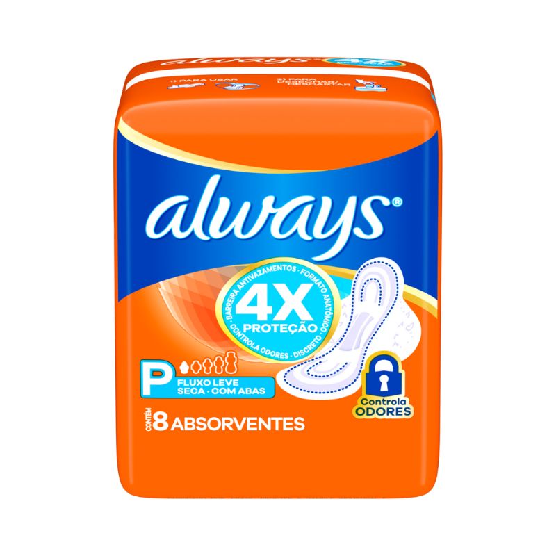 Absorvente com Abas Seca Super Proteção Always Pacote 8UN