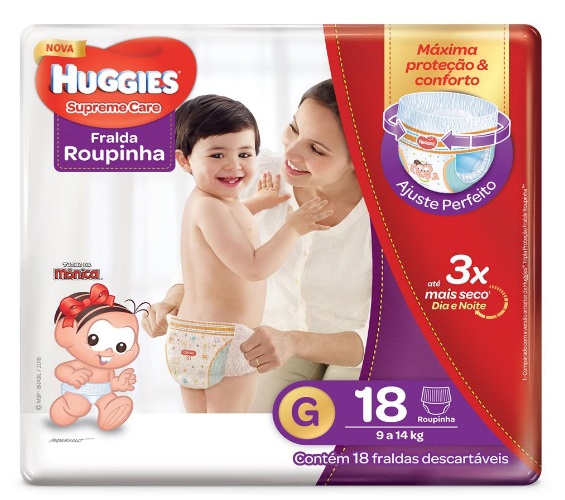 Fralda Descartável Infantil Roupinha Huggies Supreme Care G Pacote 18 Unidades