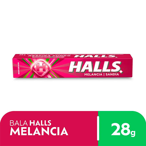 Bala Melancia Halls Pacote 28g