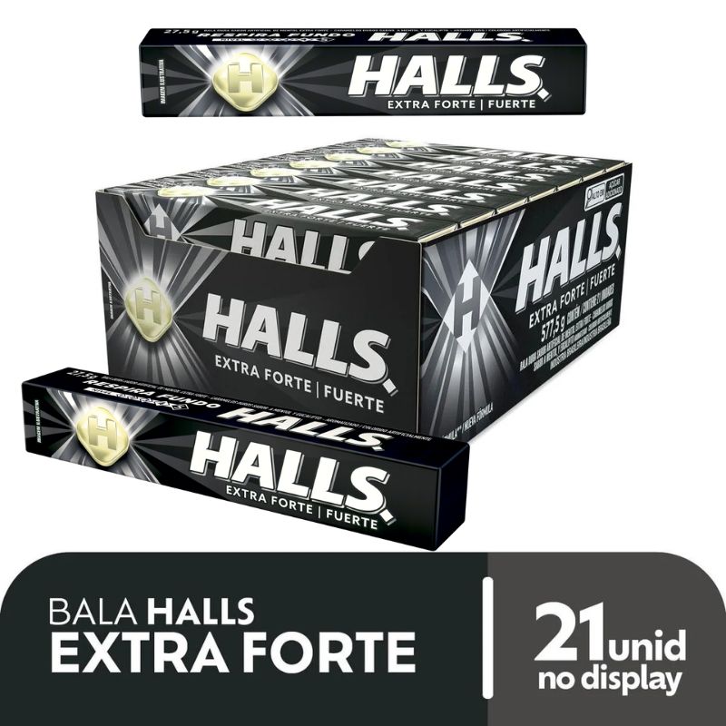 Bala Mentol Extra Forte Halls 27,5g