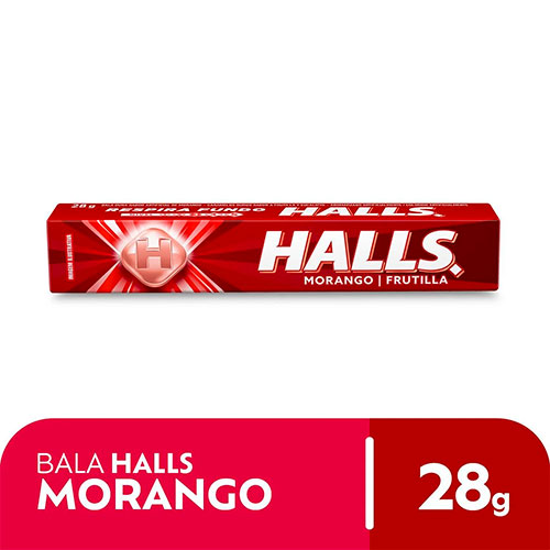 Bala sabor Morango Halls Pacote 28g