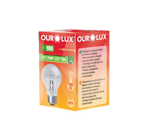 LAMPADA OUROLUX HALOG CLARA H100 70W127V