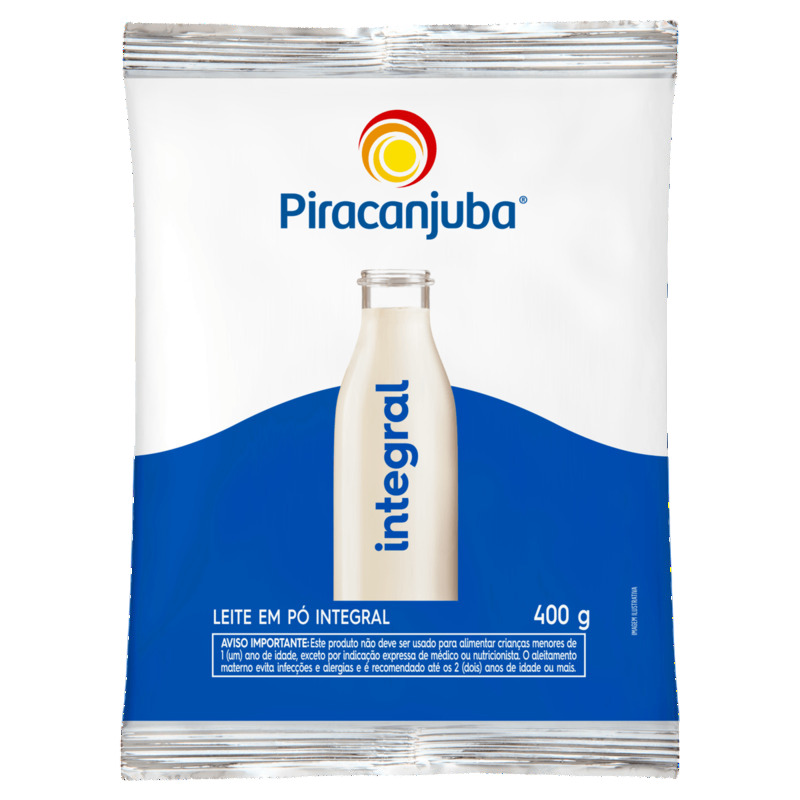 Leite em Pó Integral Piracanjuba Pacote 400g