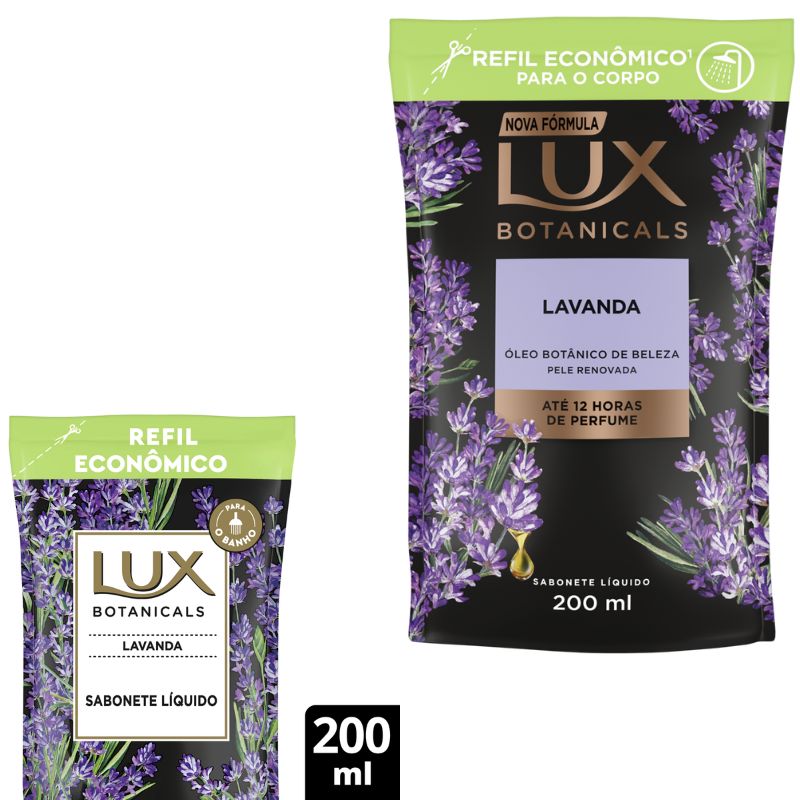 Sabonete Líquido Lavanda Lux Botanicals Sachê 200ml Refil