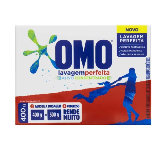 Lava-Roupas em Pó Omo Lavagem Perfeita Caixa 400g