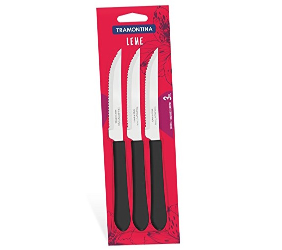 JOGO TRAMONTINA FACA CHURR INOX LEME PRT