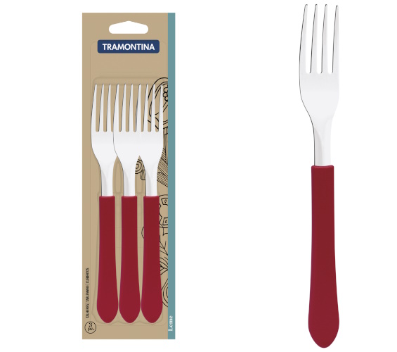 JOGO TRAMONTINA GARFO INOX LEME VERM