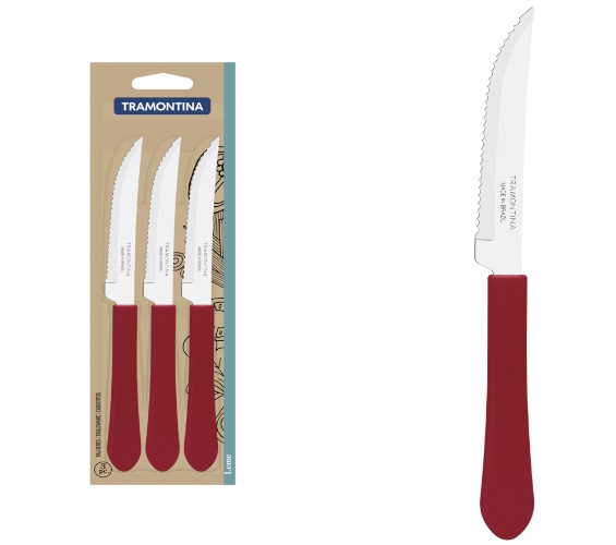 JOGO TRAMONTINA FACA CHURR INOX LEME VER