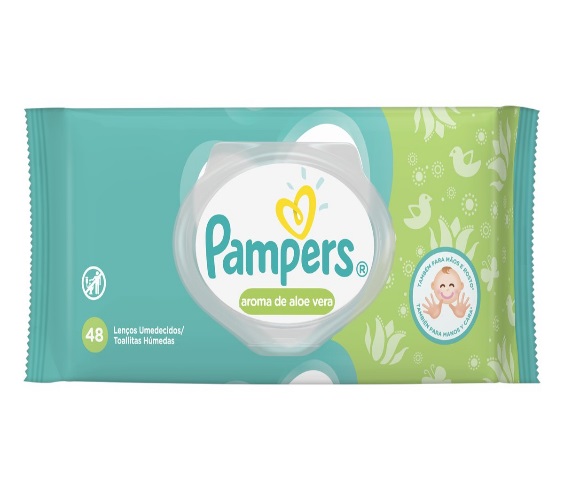 Lenço Umedecido Aloe Vera Pampers Pacote 48 Unidades