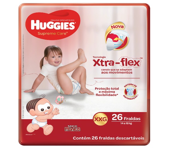 Fralda Descartável Infantil Huggies Supreme Care XXG Pacote 26 Unidades