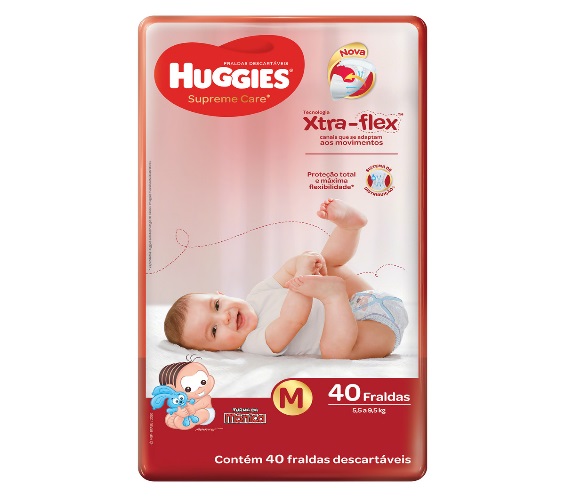 Fralda Descartável Infantil Huggies Supreme Care M Pacote 40 Unidades
