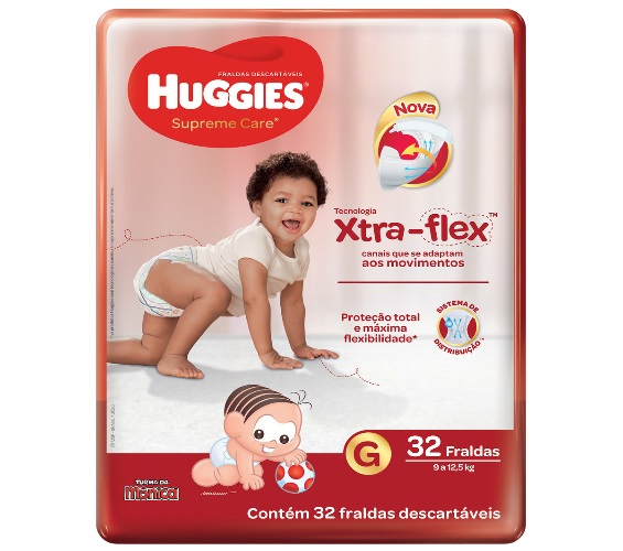 Fralda Descartável Infantil Huggies Supreme Care G Pacote 32 Unidades