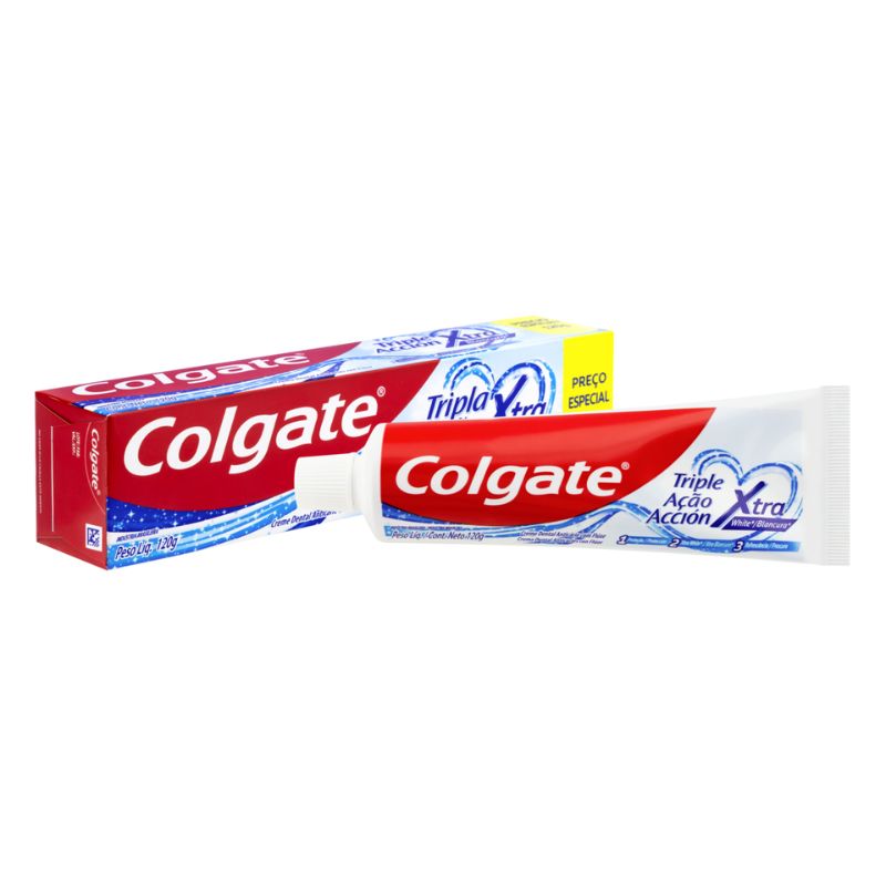 Creme Dental Colgate Tripla Ação Xtra White Caixa 120g