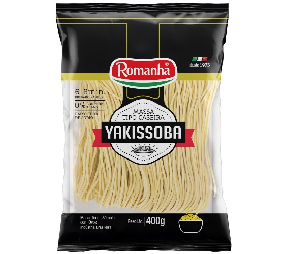 Macarrão para Yakissoba Caseiro Romanha Bandeja 400g