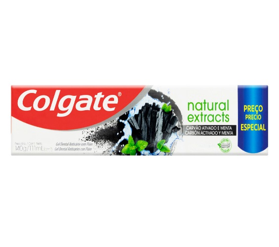 Gel Dental Carvão Ativado Menta Colgate Natural Extracts Caixa 140g