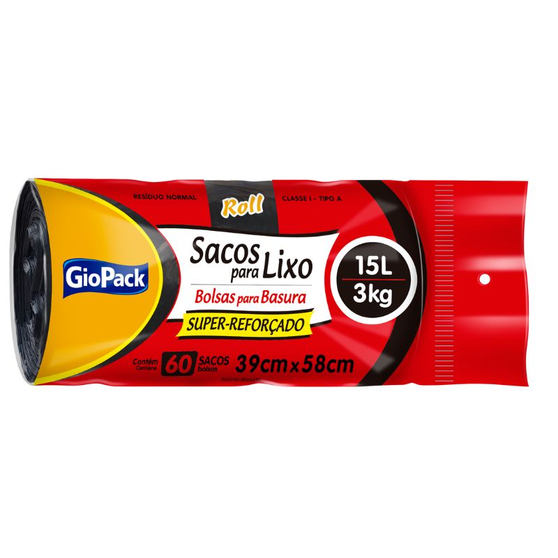 SACO LIXO GIOPACK ROLL SUPER REFOR 15LT