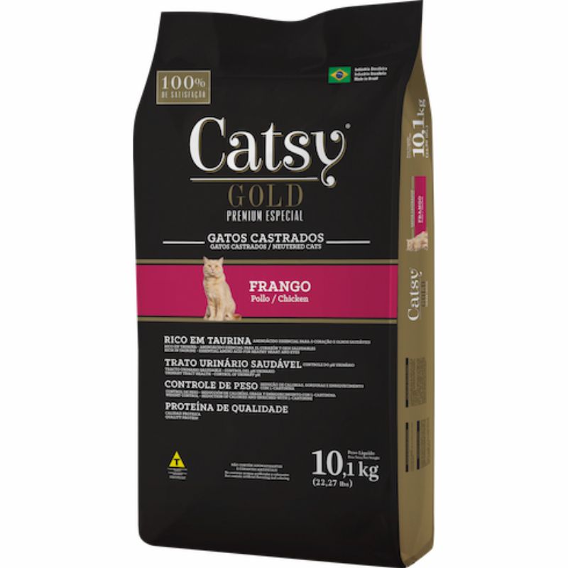 Ração Catsy Gold Salmão Gato Castrado 10,1KG