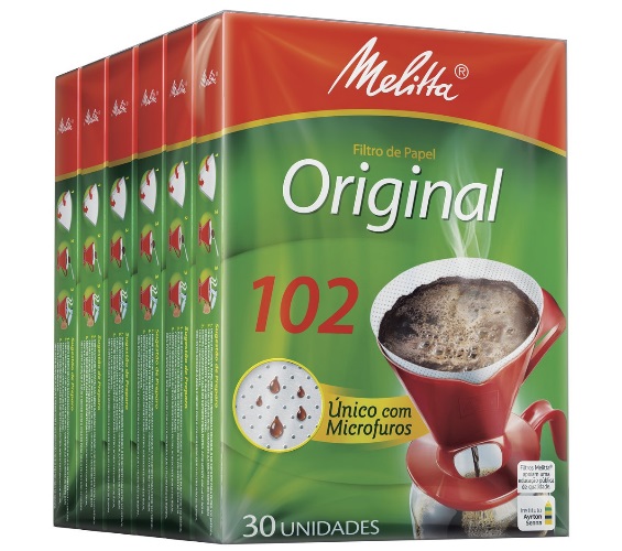 Pack Filtro de Papel Original Melitta 102 Caixa 6 Unidades