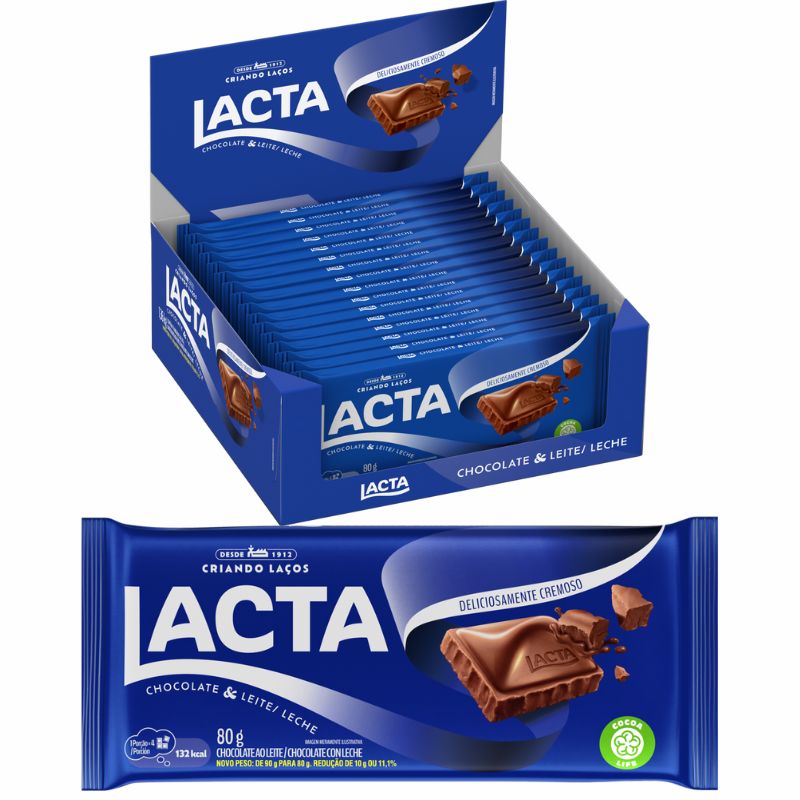 Chocolate Lacta ao leite 80GR