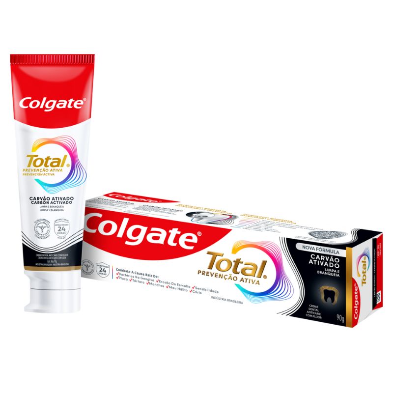 Creme Dental Colgate Total 12 Carvão Ativado 90g